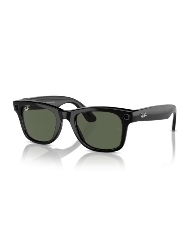 Meta Wayfarer Sunglasses – Glossy Black Frame with G-15 Green Lenses