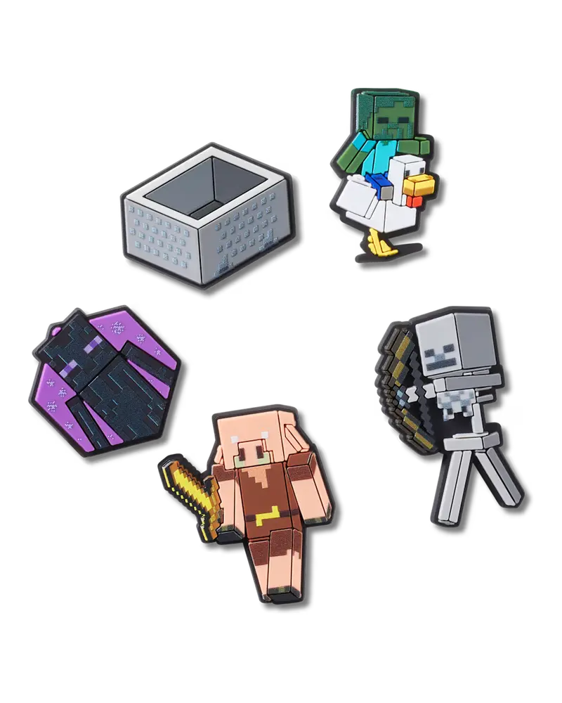 Minecraft-Themed Jibbitz Charms – 5-Pack, Assorted Colors