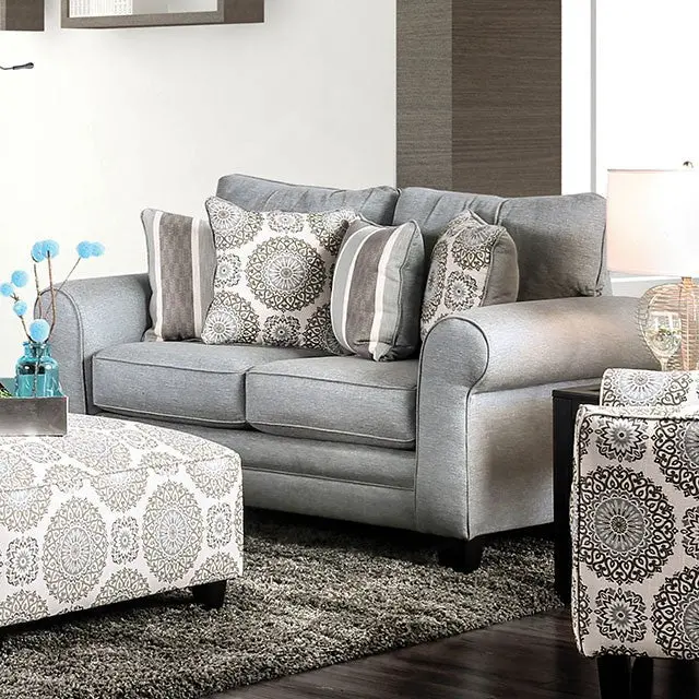 Misty Blue-Gray Two-Seat Loveseat