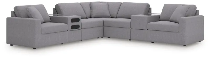 Modmax Balanced Sectional with Dual Consoles: Audio & Storage