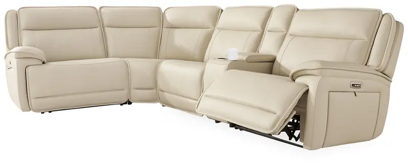 Modular Reclining Sectional with Built-In Console and Storage Compartments