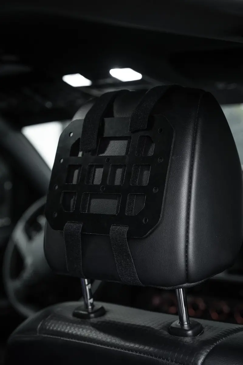 MOLLE-Ready Headrest Panel for Tactical Vehicle Setup