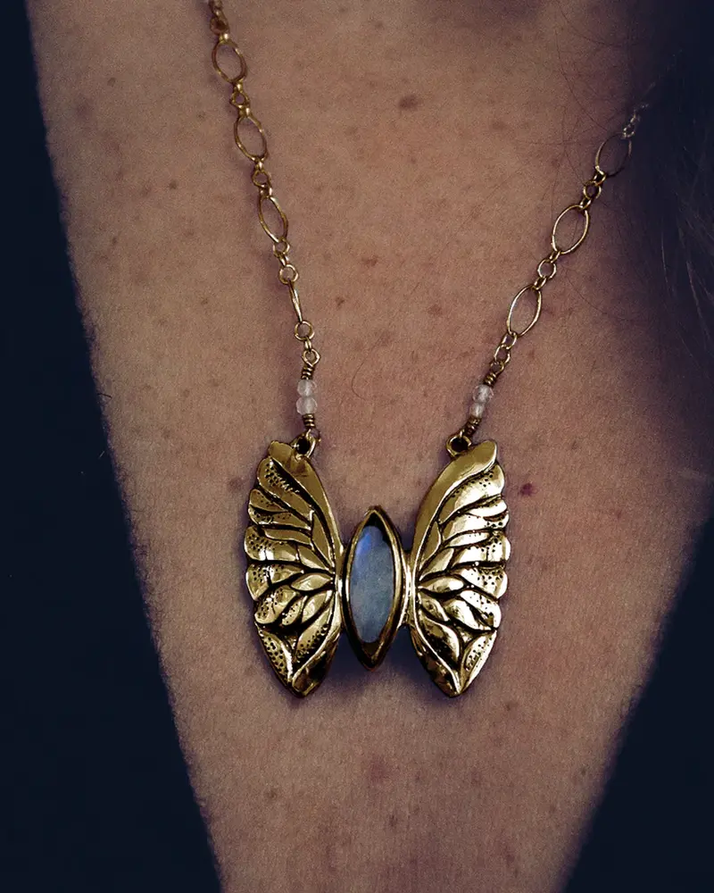 Monarch Moon Necklace – Gold-Plated Brass Version