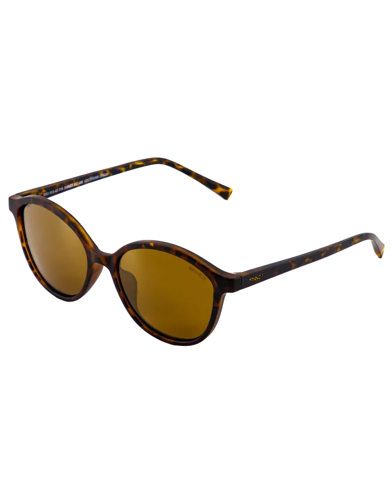 Mono Cry Yellow Tortoise and Brown Gold Mirror Sunglasses