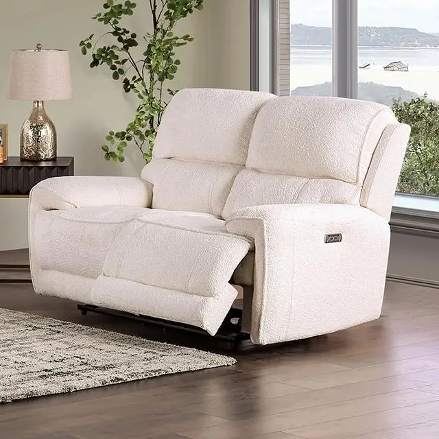 MORCOTE Beige Power Loveseat with Dual Recliners