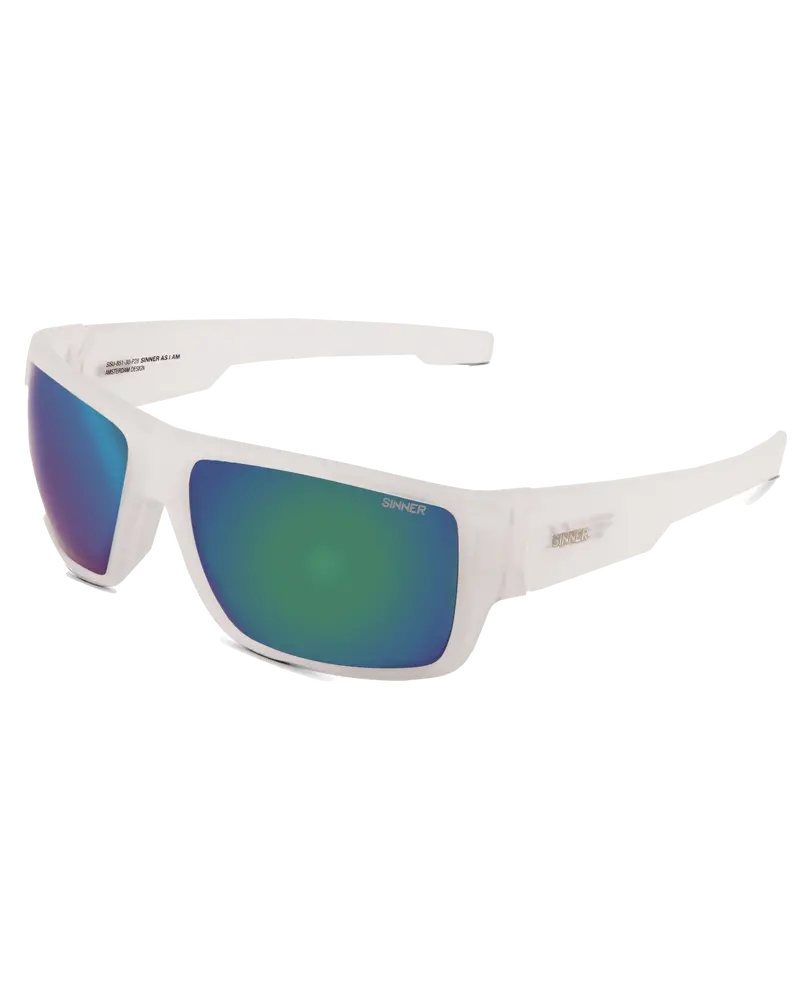Morro Cry White and Smoke Green Mirror Sunglasses