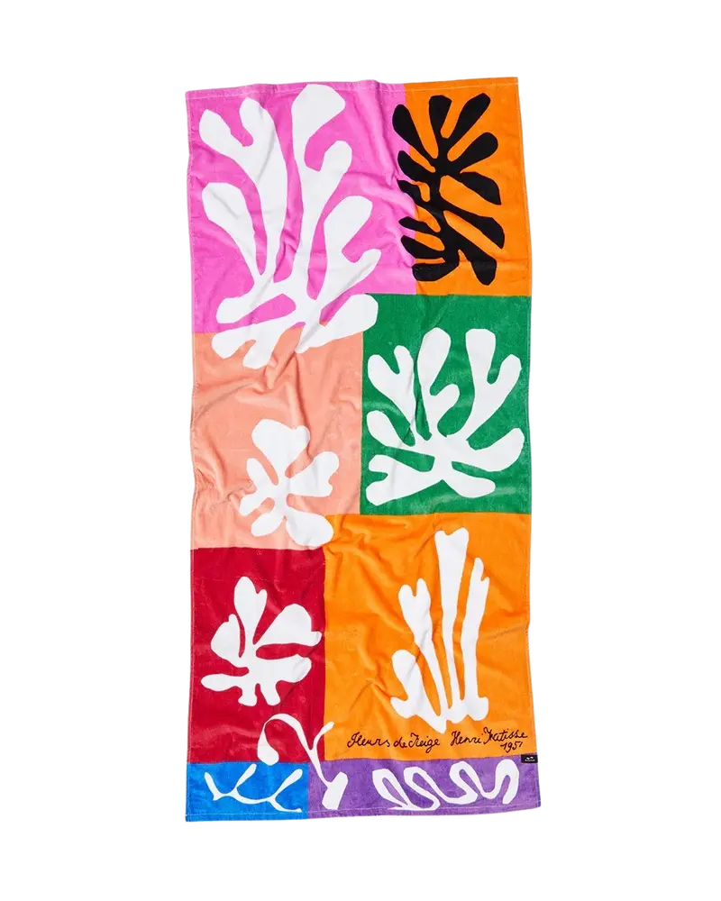 Multicolor Snow Flowers Woven Cotton Towel