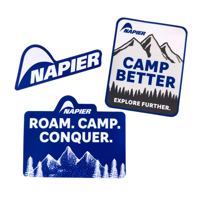 Napier Branded Sticker Pack – Outdoor Adventure Theme