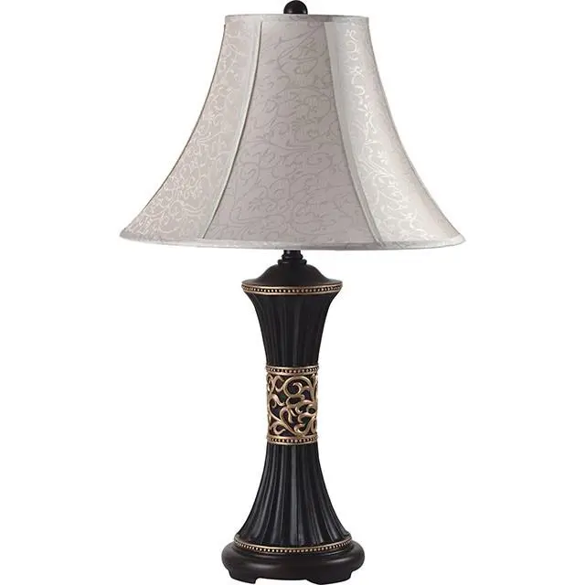 Naya Espresso and Gold Pattern Table Lamp – 11 Inches Tall (Pack of 2)