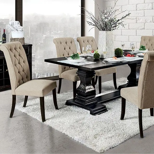 NERISSA Antique Black Dining Table