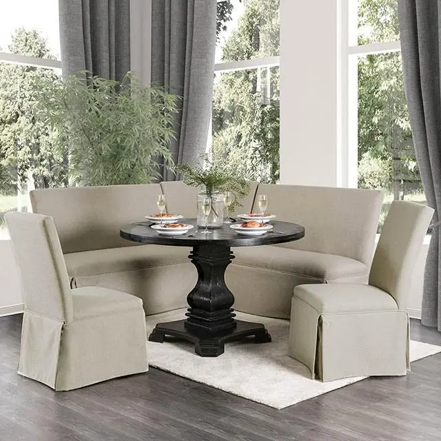 NERISSA Antique Black Round Accent Table