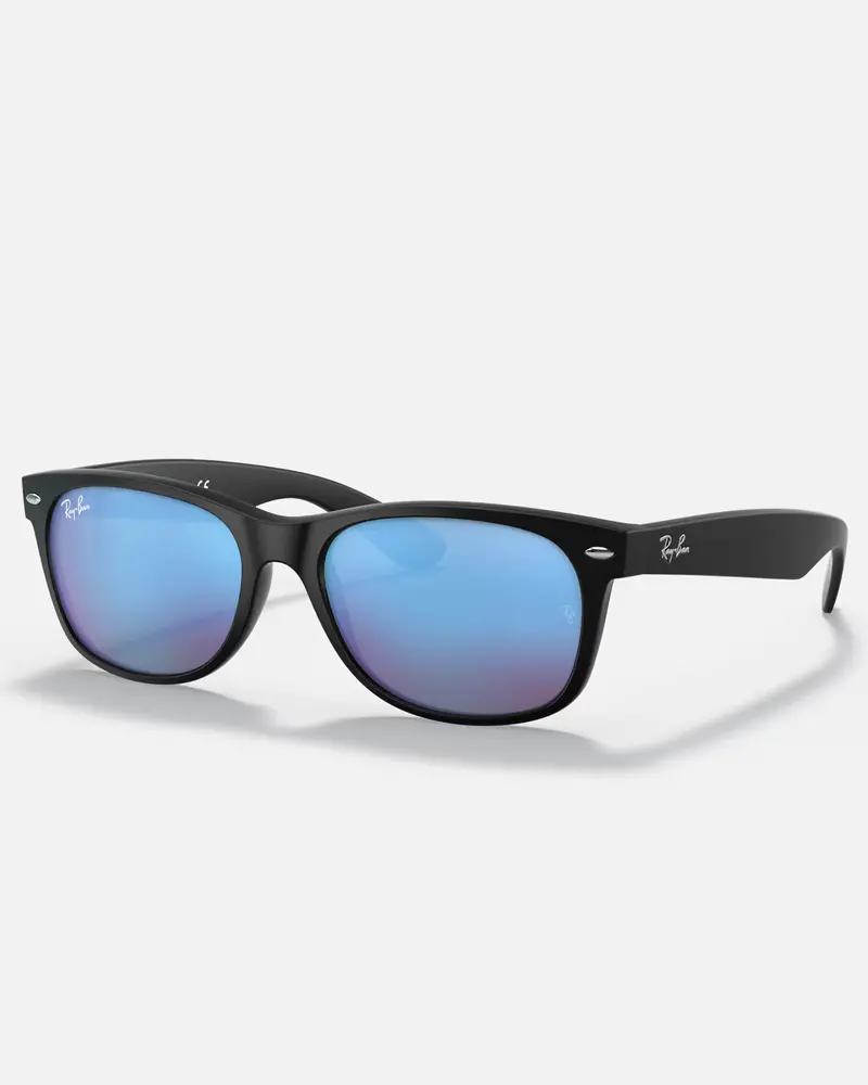 New Wayfarer Black Frame with Blue Flash Lens Sunglasses