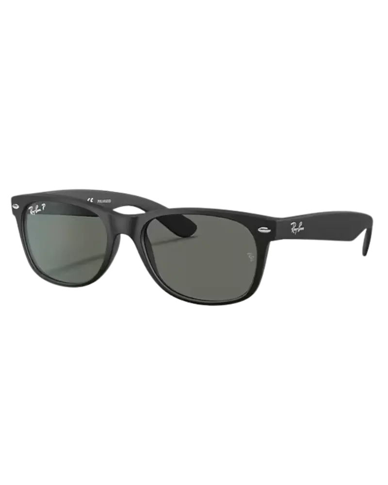New Wayfarer Polarized Matte Rubber Black & Green Sunglasses