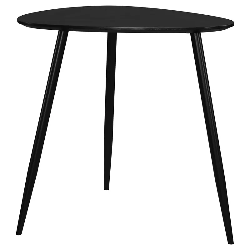 Odessa Mid-Century End Table – Walnut Veneer & Brass Accents