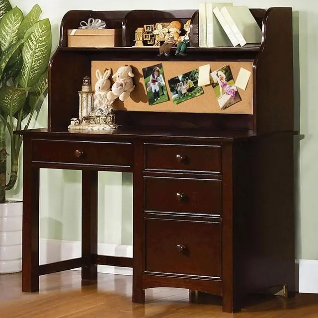 Omnus Dark Walnut Writing Desk with Keyboard Tray