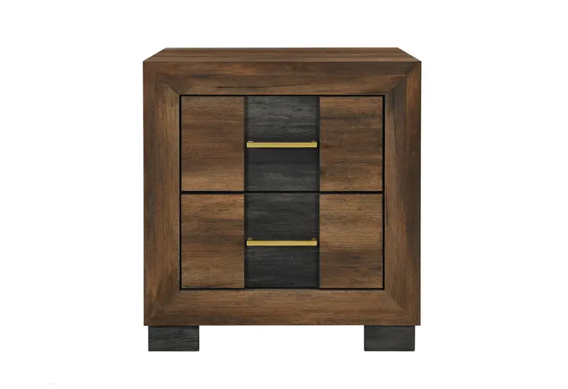 Optimus Brown and Black Nightstand with Modern Design
