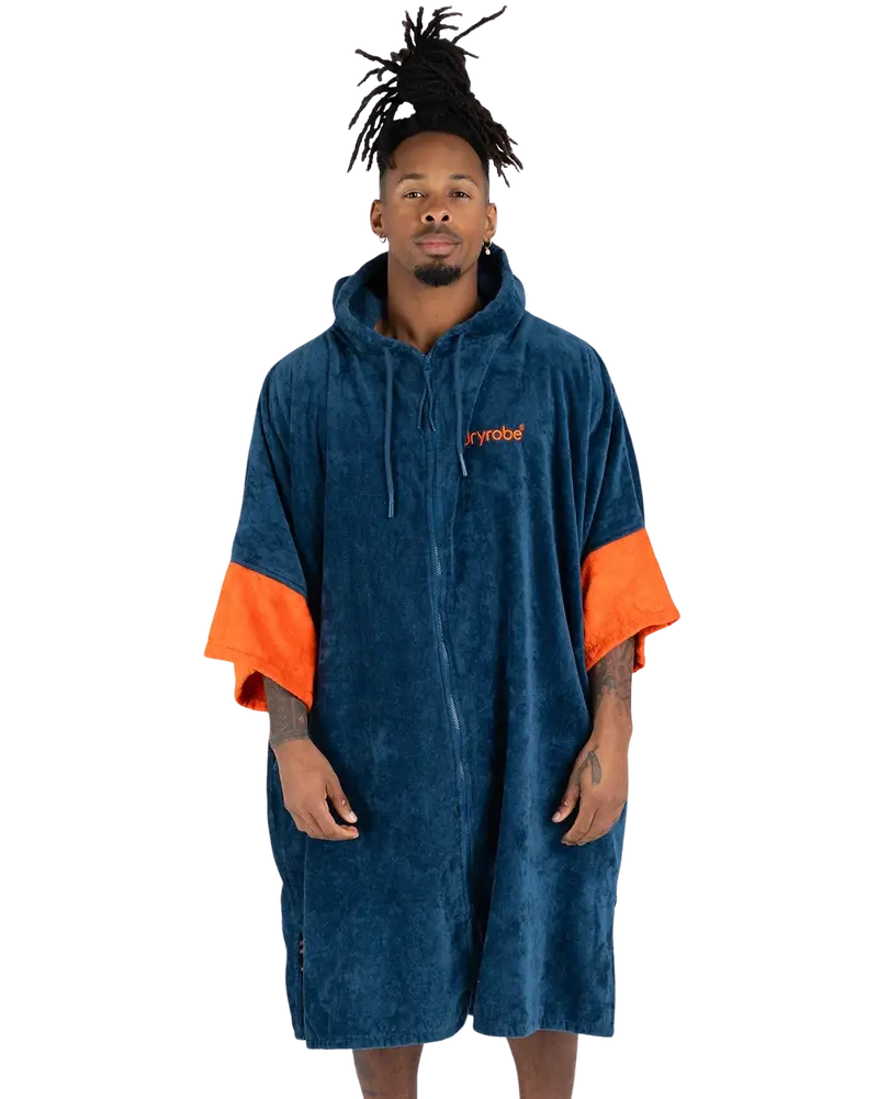Organic Cotton Full-Zip Towel Robe – Deep Sea Blue
