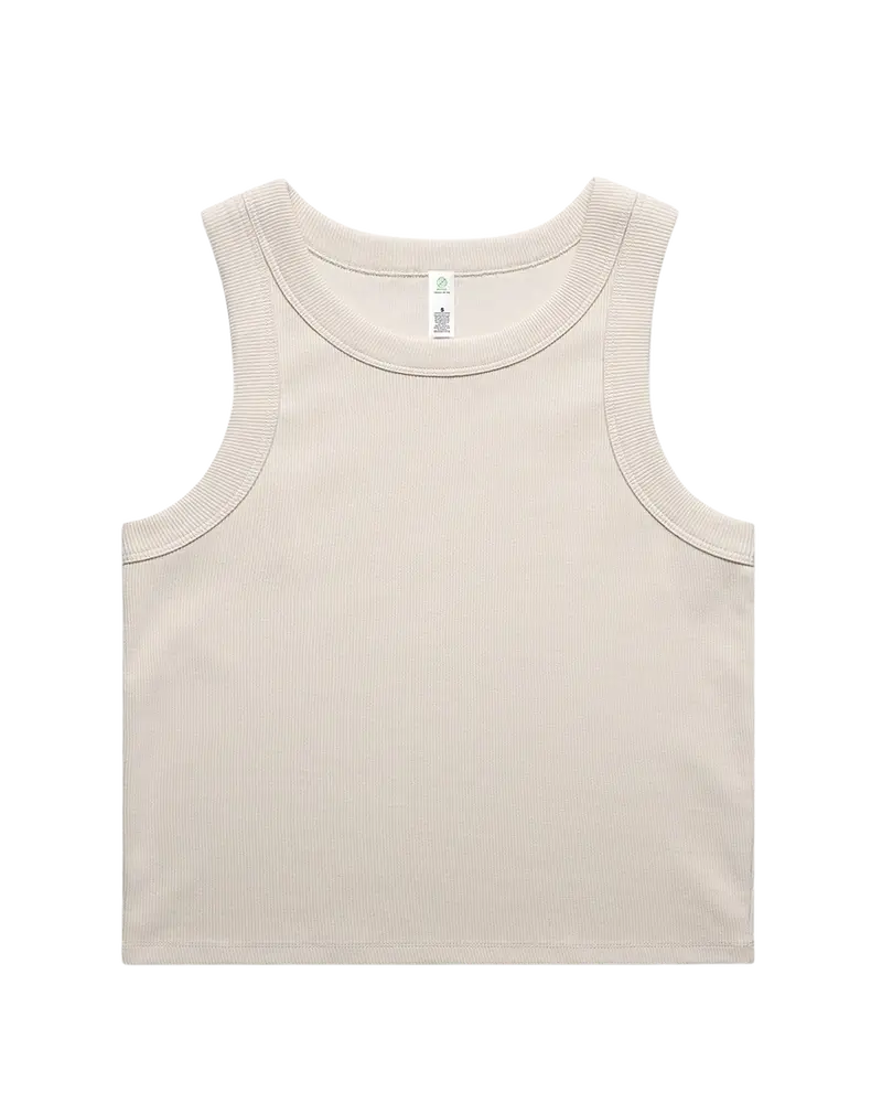 Organic Ribbed Crop Vest – Bone Color