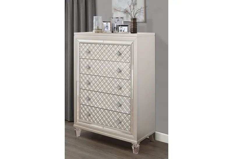Paris Champagne Tall 8-Drawer Chest with Sleek Hardware