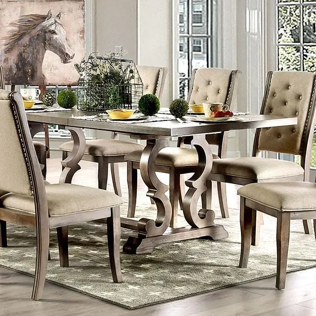 Patience Rustic Natural Wood Dining Table