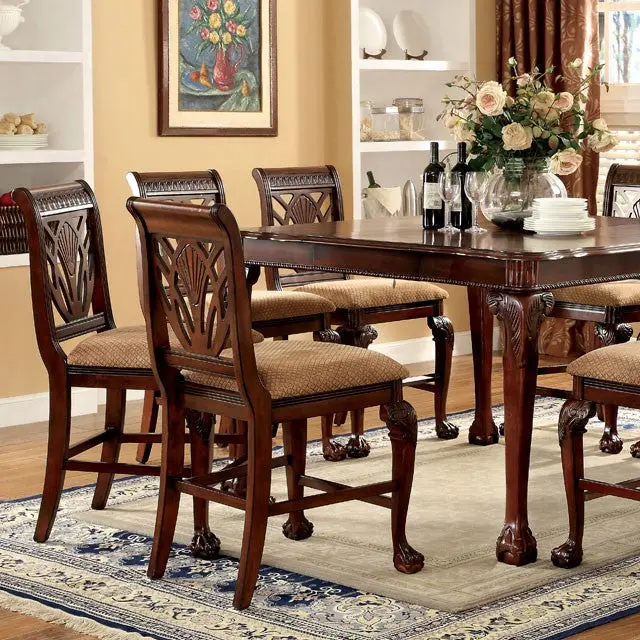 Petersburg II Cherry Counter-Height Table – Bar-Style Dining Surface with Rustic Grain
