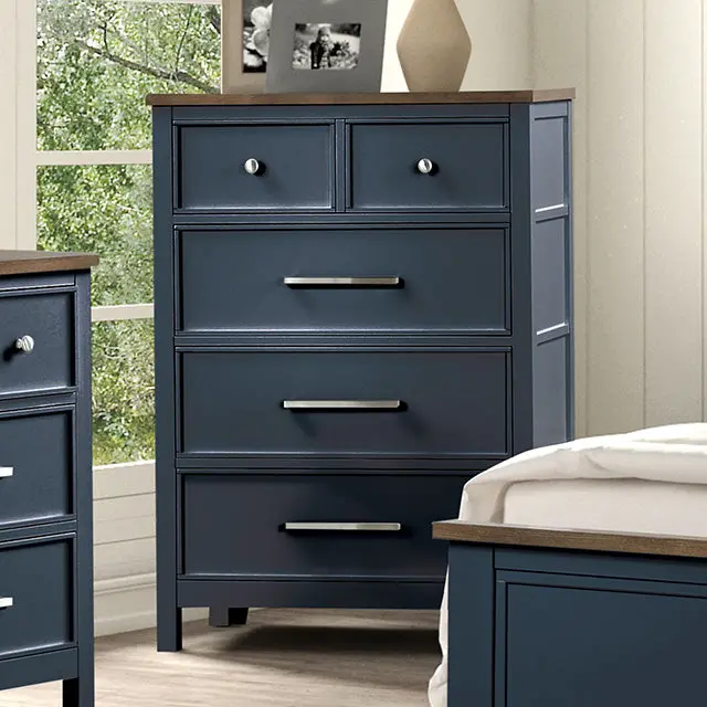 Pinetop Blue-Painted Chest – Vintage-Inspired Storage Chest