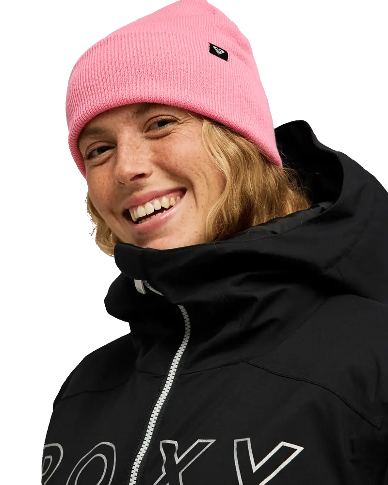 Pink Carnation Tropical Snow Ribbed Beanie