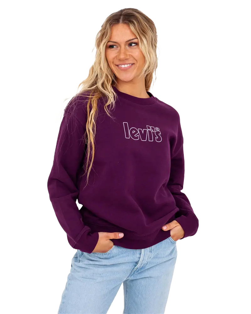 Plum-Colored Standard Fit Sweatshirt – Soft Cotton Crewneck