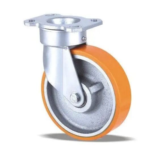 Polyurethane-Tyred Castor with Cast Iron Hub for Heavy-Duty Use