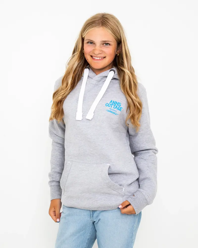 Polzeath Dual-Color Hoodie – Dusty Grey & Cyan