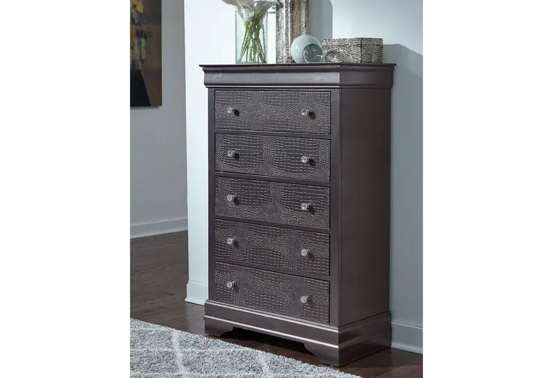 Pompei Metallic Grey 7-Drawer Chest of Drawers