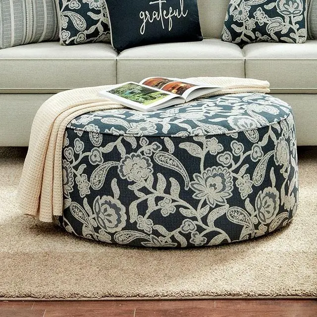 PORTHCAWL Tufted Ottoman – Neutral Linen Blend