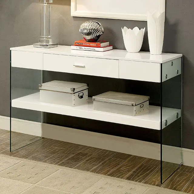 Raya White Sofa Table for Living Room