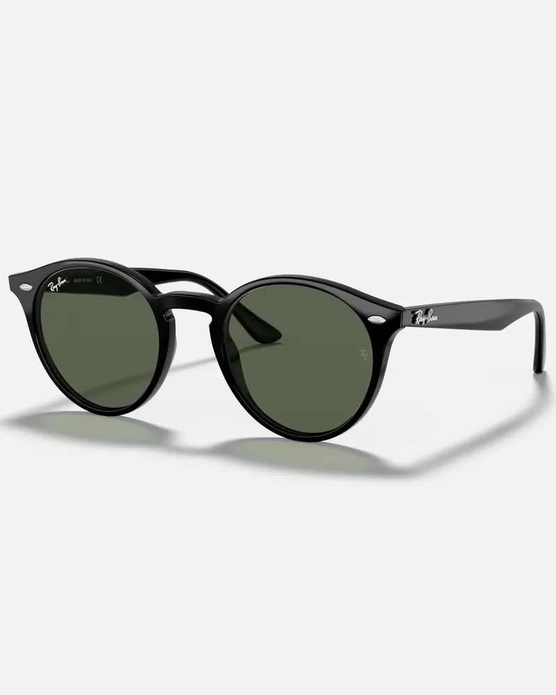 RB2180 Polished Black with Dark Green Accents Sunglasses