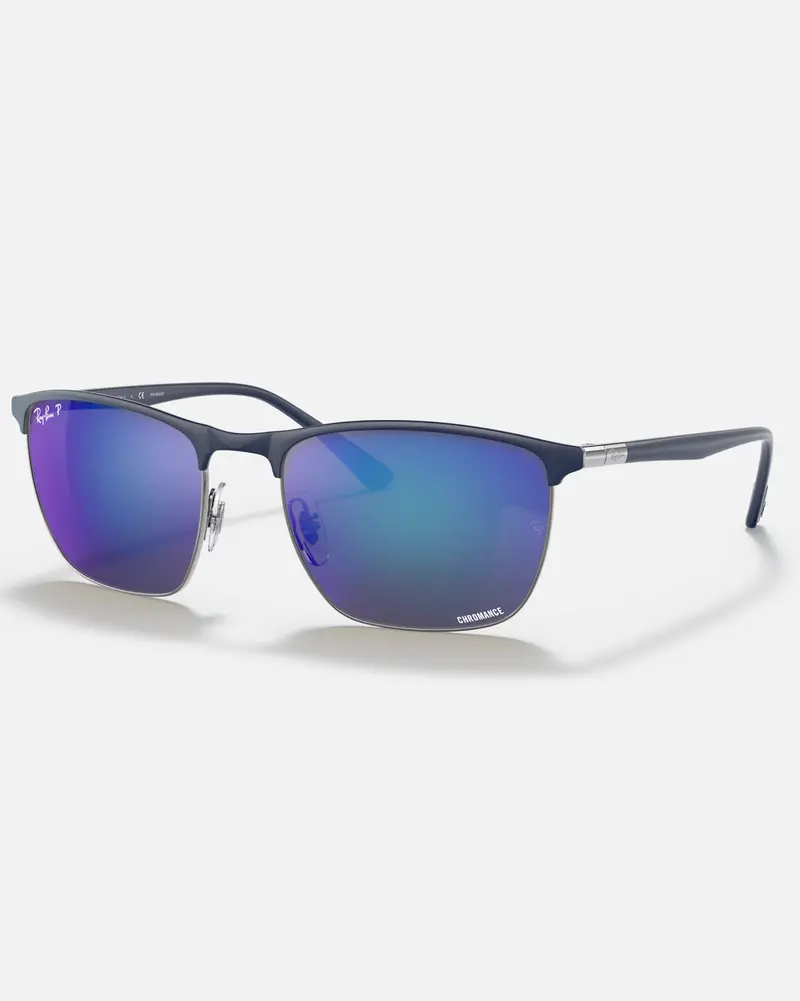 RB3686 Polarized Blue-on-Gunmetal Sunglasses