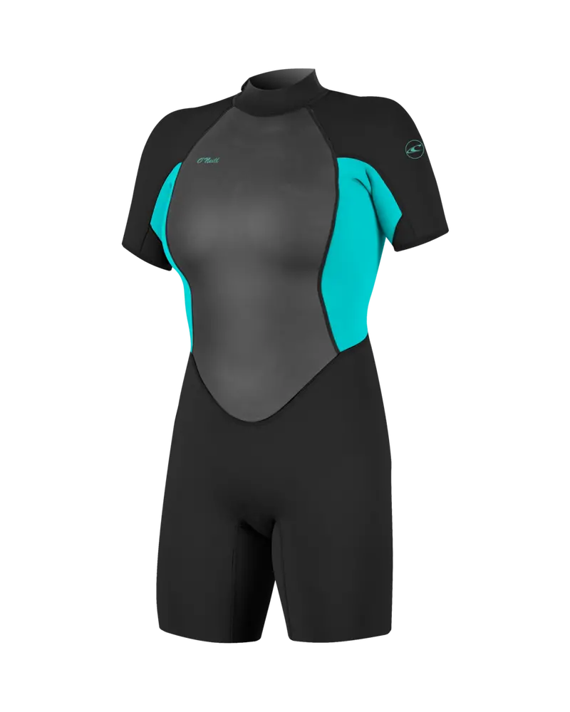 Reactor-2 Unisex 2mm Back-Zip Shorty Wetsuit – Black/Light Aqua