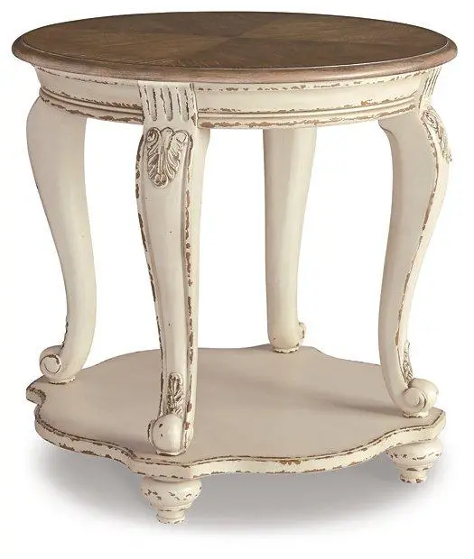 Realyn Wooden End Table with Shelf