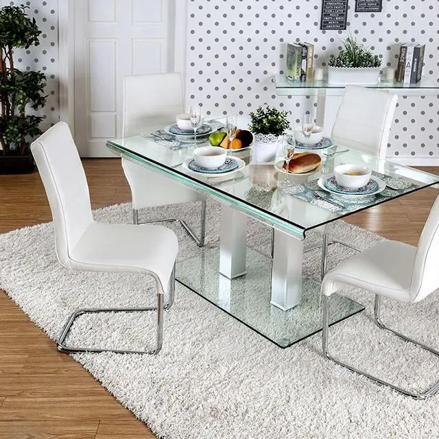Richfield I Dining Table – Silver and Chrome Finish