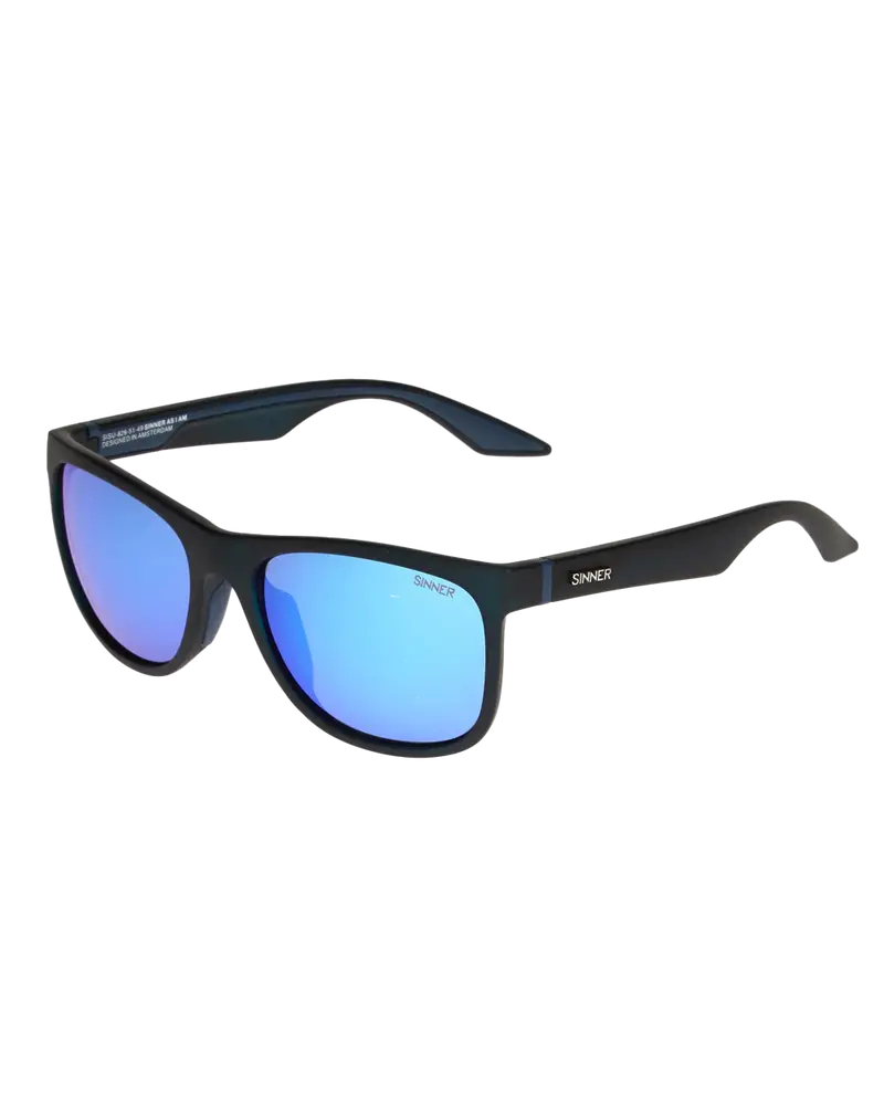 Rockford Matte Black with Icy Blue Oil Sunglasses
