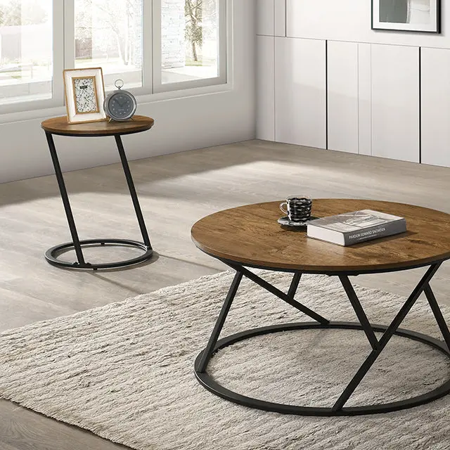 Ronde 3-Piece Natural Wood Bistro Table Set