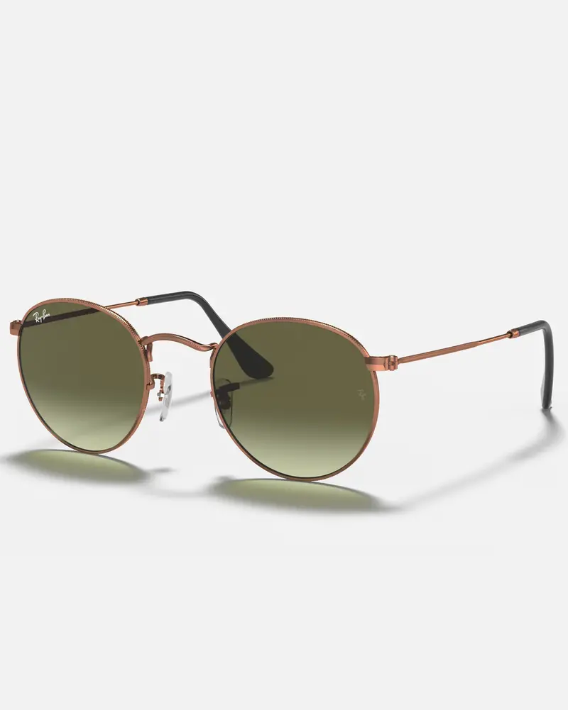 Round Metal Sunglasses in Bronze and Copper Finish