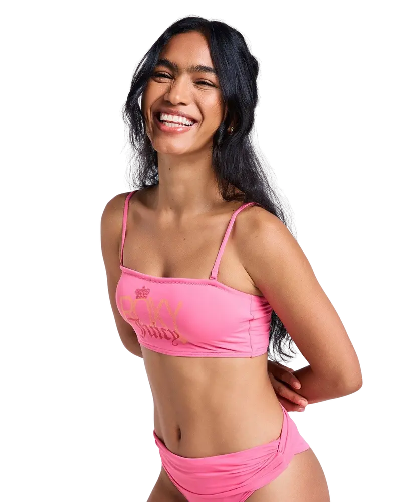 Roxy x Juicy Couture Bandeau Bikini Top – Azalea Pink
