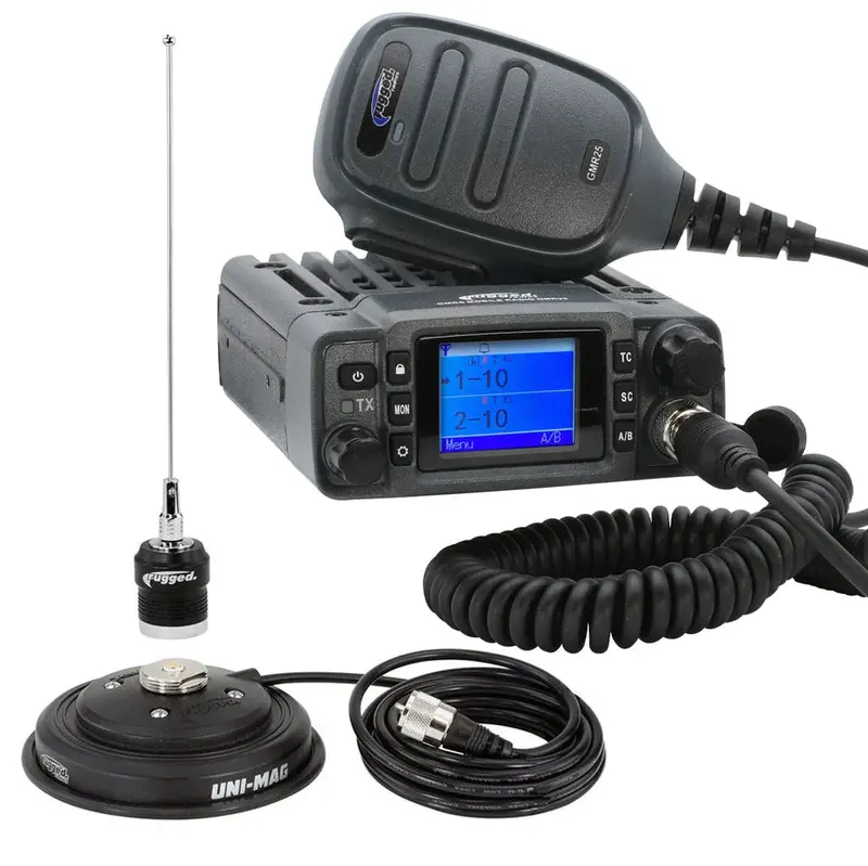 Rugged GMR25 Waterproof Mobile GMRS Radio with Antenna