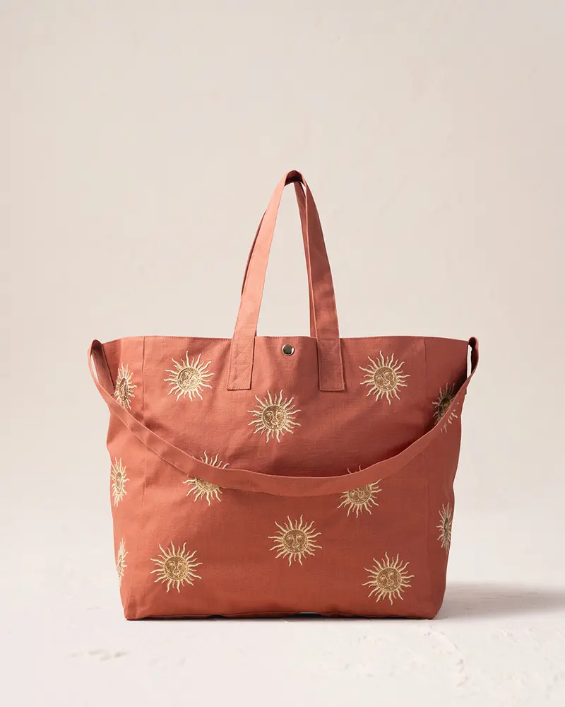 Rust Canvas Sun Goddess Carryall Bag