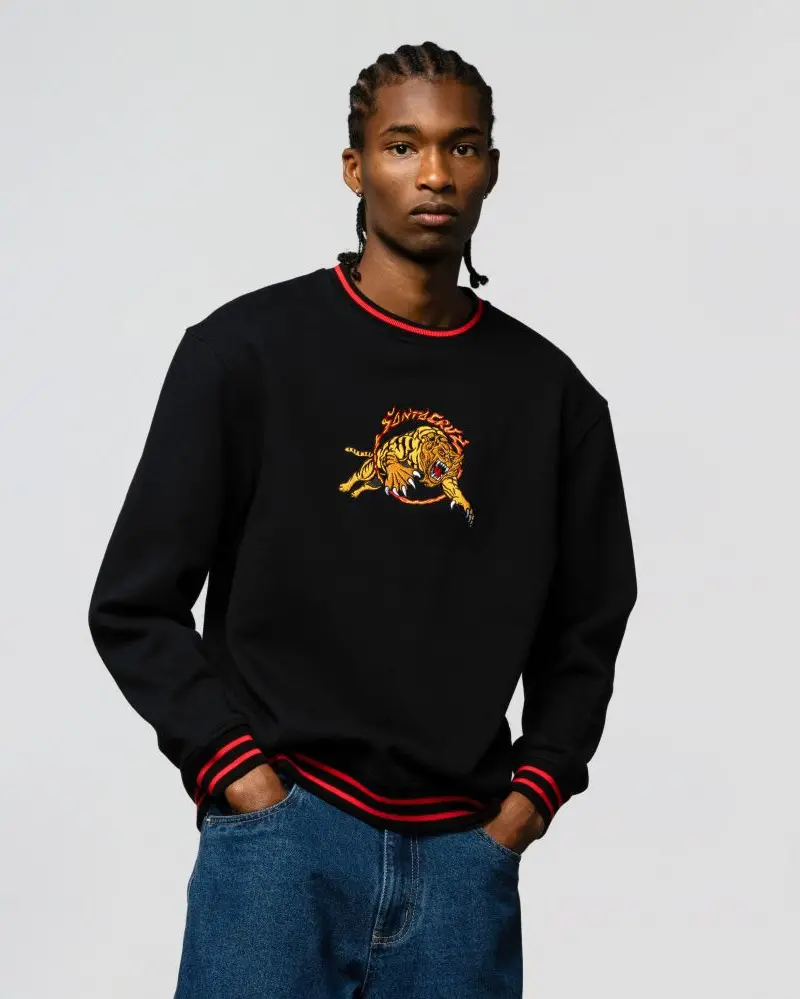 Salba Tiger Minimalist Front Sweatshirt – Black