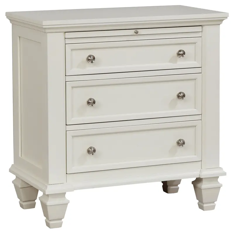 Sandy Beach Nightstand with Drawers and Coastal Style