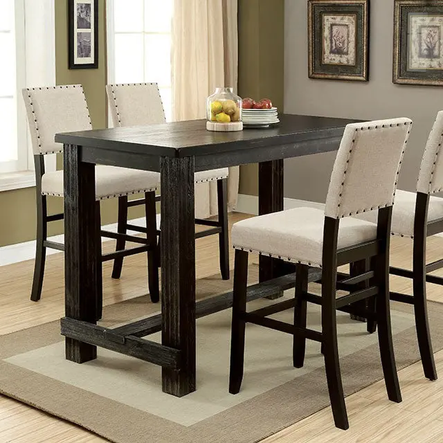 Sania 5-Piece Black Bar Height Dining Set