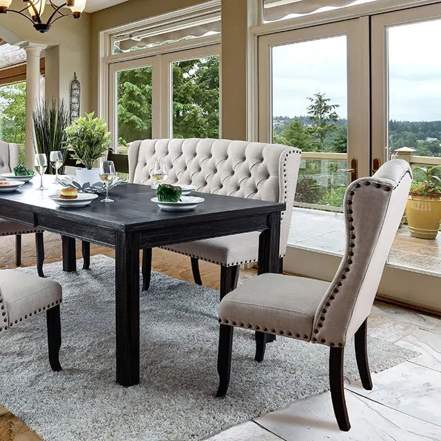 Sania 7-Piece Solid Wood Dining Set