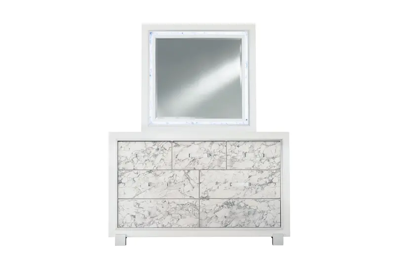 Santorini White 7-Drawer Dresser – Spacious Coastal Storage Solution