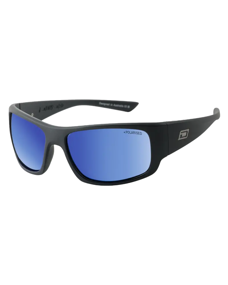 Satin Black and Blue Gorilla Polarized Sunglasses
